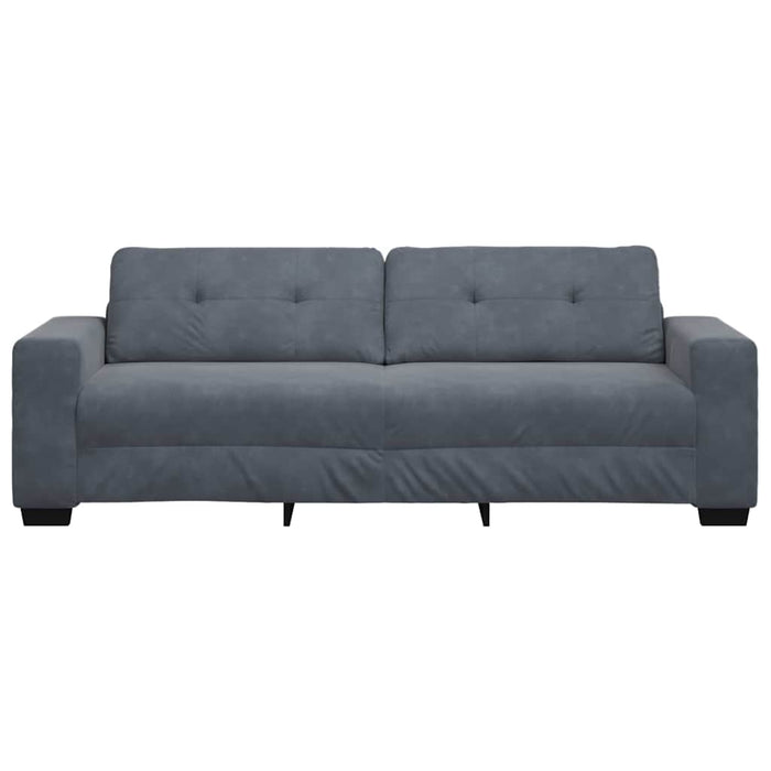 Canapea cu 3 locuri, gri închis, 220x78x80 cm, catifea - WALTI WALTI