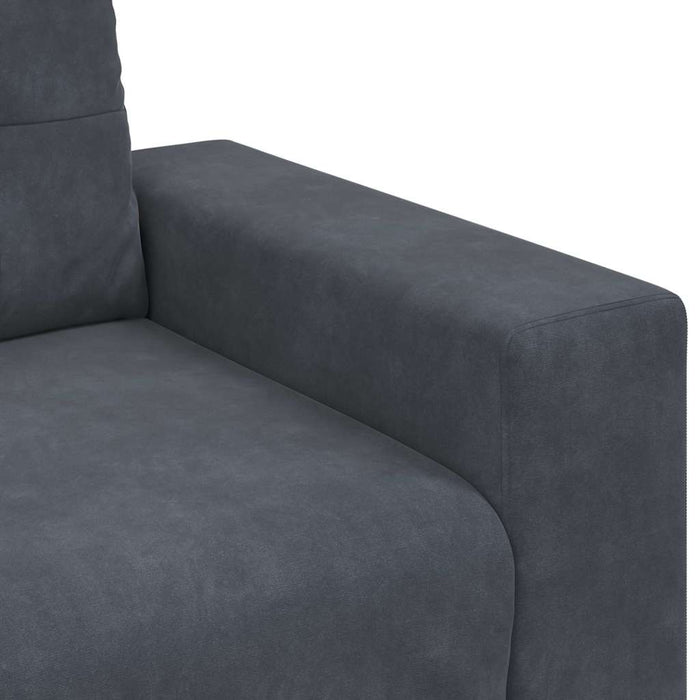 Canapea cu 3 locuri, gri închis, 220x78x80 cm, catifea - WALTI WALTI