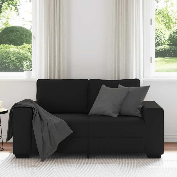Canapea cu 2 locuri, neagră, 160x77x82 cm, material textil WALTI