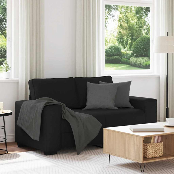Canapea cu 2 locuri, neagră, 160x77x82 cm, material textil WALTI