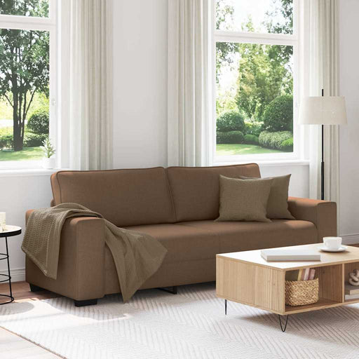 Canapea cu 3 locuri, maro, 220x77x82 cm, material textil - WALTI WALTI