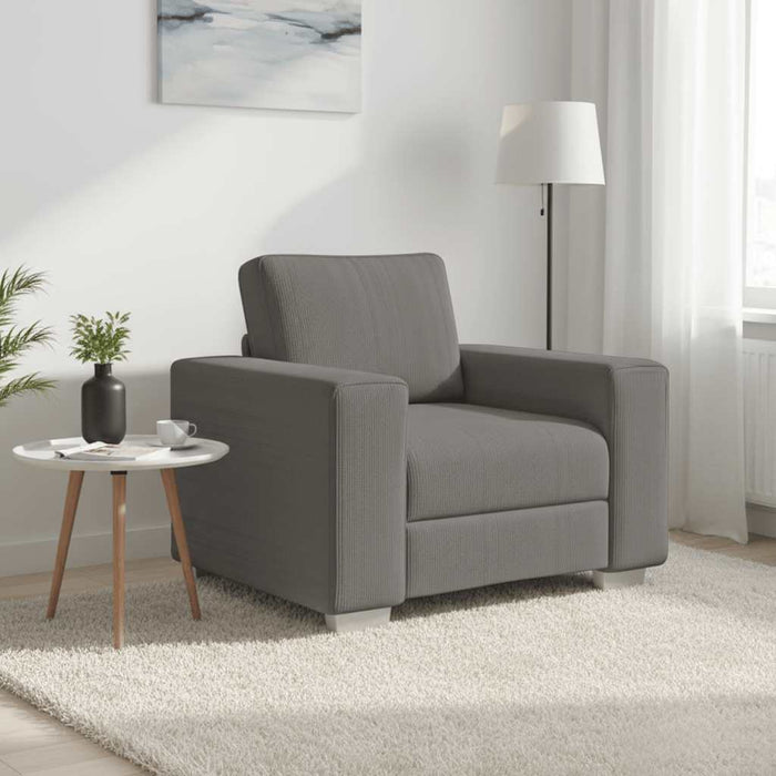 Canapea fotoliu gri deschis 100x77x82 cm, material catifea reiată - WALTI WALTI