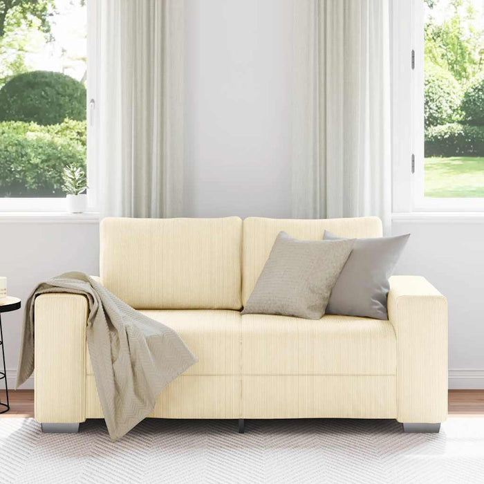 Canapea extensibilă crem 160x77x82 cm, material catifea reiată - WALTI WALTI