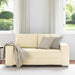 Canapea extensibilă crem 160x77x82 cm, material catifea reiată - WALTI WALTI