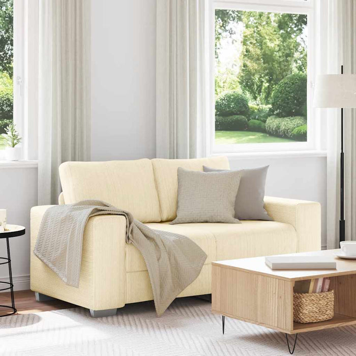 Canapea extensibilă crem 160x77x82 cm, material catifea reiată - WALTI WALTI