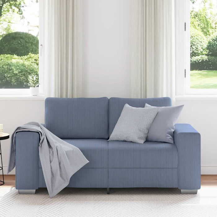 Canapea extensibilă albastră, 160x77x82 cm, material catifea reiată - WALTI WALTI