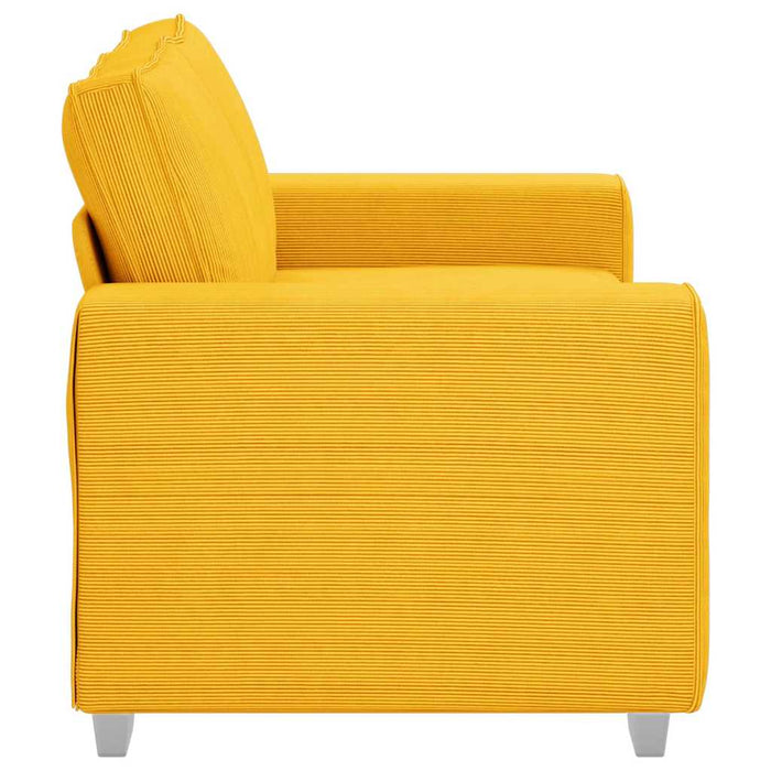 Canapea extensibilă cu două locuri, galben deschis, 160x77x82 cm, material catifea reiată - WALTI WALTI