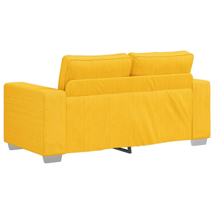 Canapea extensibilă cu două locuri, galben deschis, 160x77x82 cm, material catifea reiată - WALTI WALTI