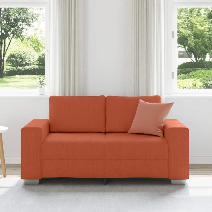 Canapea extensibilă cu două locuri, roșu portocaliu, 160x77x82 cm, material catifea reiată - WALTI WALTI
