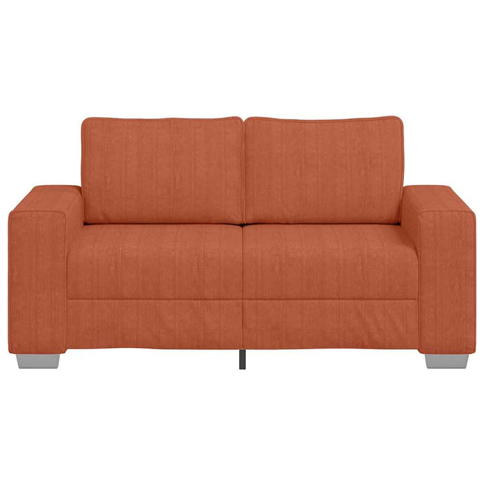 Canapea extensibilă cu două locuri, roșu portocaliu, 160x77x82 cm, material catifea reiată - WALTI WALTI