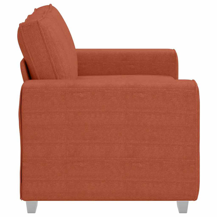 Canapea extensibilă cu două locuri, roșu portocaliu, 160x77x82 cm, material catifea reiată - WALTI WALTI