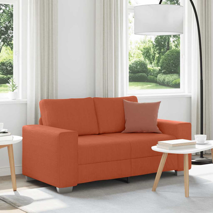 Canapea extensibilă cu două locuri, roșu portocaliu, 160x77x82 cm, material catifea reiată - WALTI WALTI
