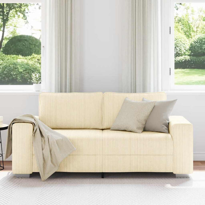 Canapea extensibilă crem 180x77x82 cm, material catifea reiată - WALTI WALTI