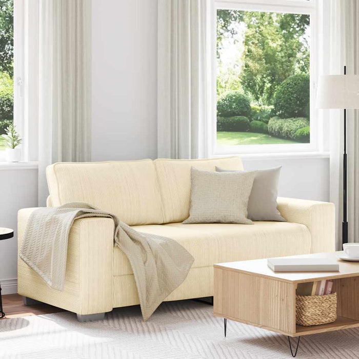 Canapea extensibilă crem 180x77x82 cm, material catifea reiată - WALTI WALTI