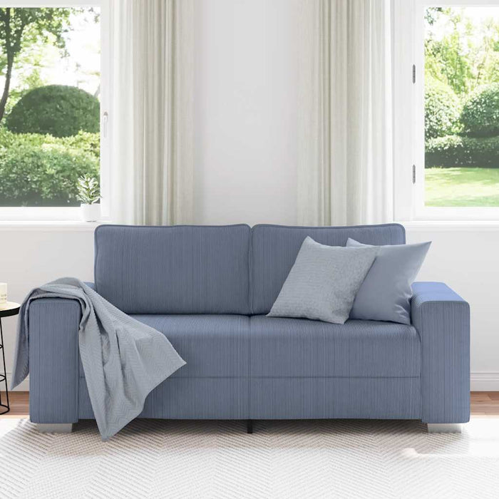 Canapea extensibilă albastră, 180x77x82 cm, material catifea reiată - WALTI WALTI