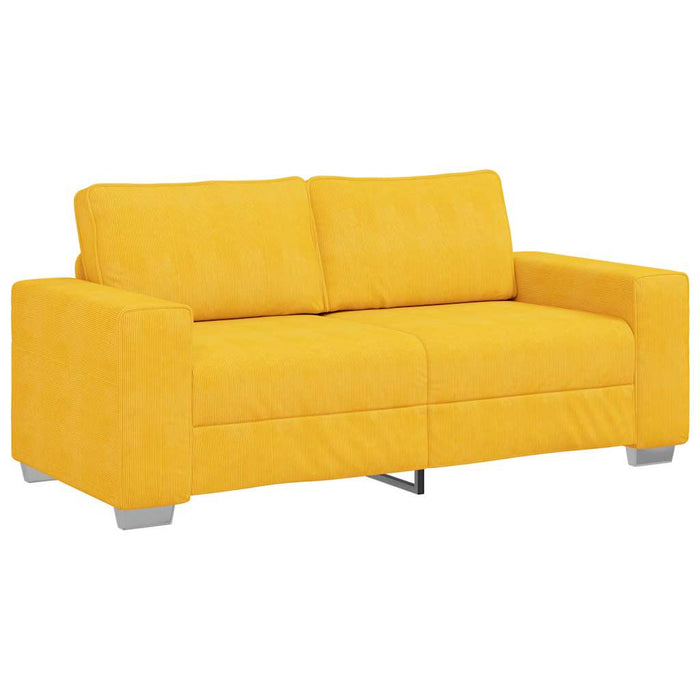 Canapea extensibilă cu două locuri, galben deschis, 180x77x82 cm, material catifea reiată - WALTI WALTI