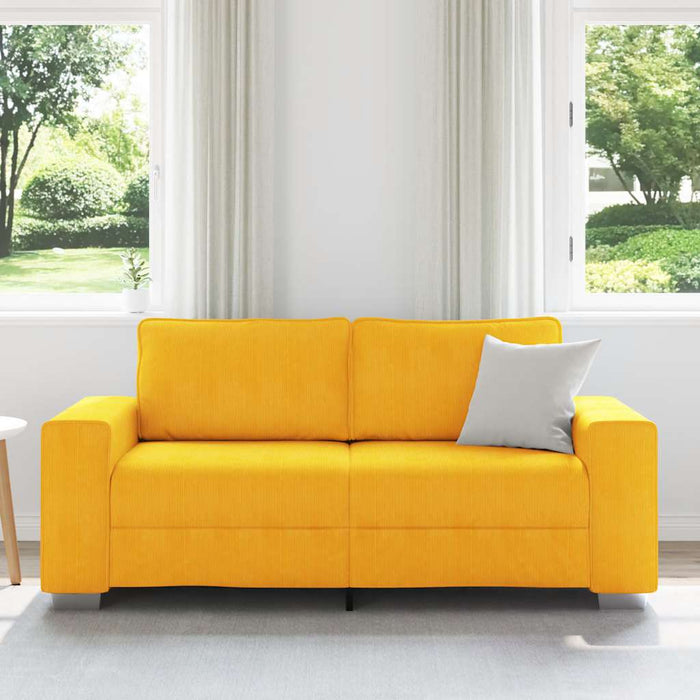 Canapea extensibilă cu două locuri, galben deschis, 180x77x82 cm, material catifea reiată - WALTI WALTI