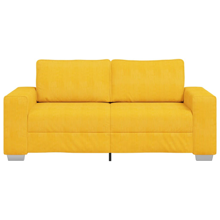 Canapea extensibilă cu două locuri, galben deschis, 180x77x82 cm, material catifea reiată - WALTI WALTI