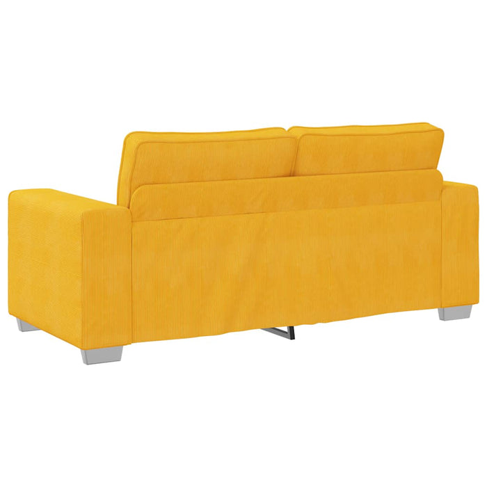 Canapea extensibilă cu două locuri, galben deschis, 180x77x82 cm, material catifea reiată - WALTI WALTI