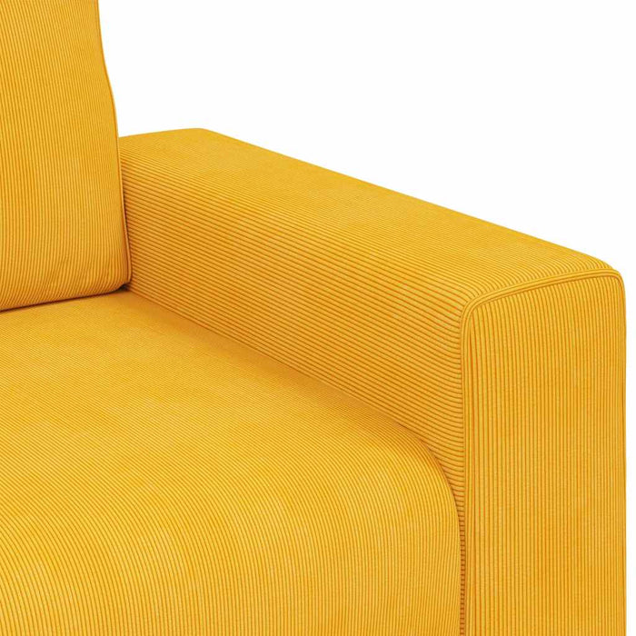 Canapea extensibilă cu două locuri, galben deschis, 180x77x82 cm, material catifea reiată - WALTI WALTI