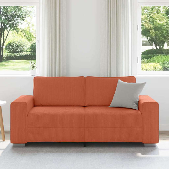 Canapea extensibilă cu două locuri, roșu portocaliu, 180x77x82 cm, material catifea reiată - WALTI WALTI