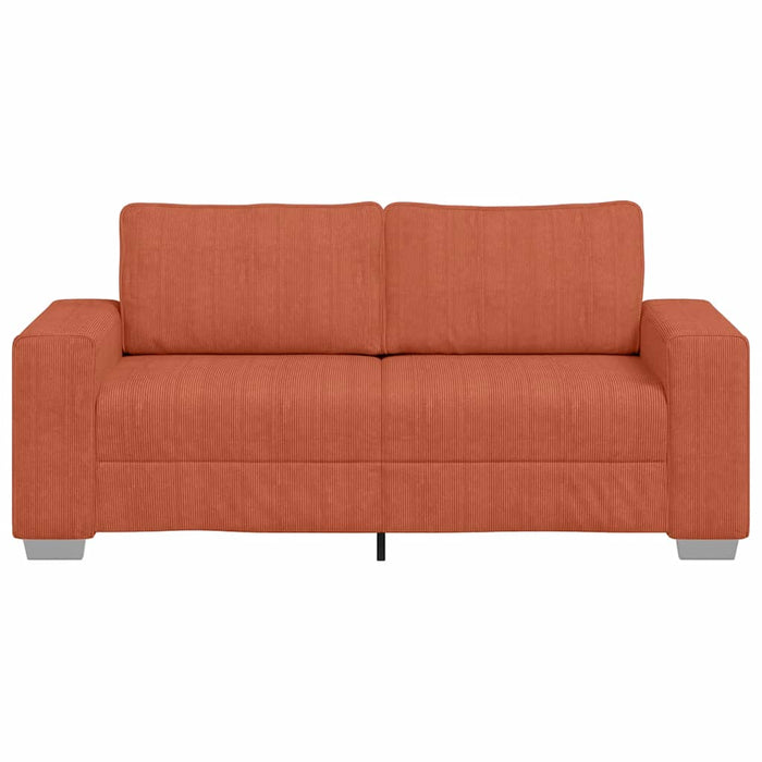 Canapea extensibilă cu două locuri, roșu portocaliu, 180x77x82 cm, material catifea reiată - WALTI WALTI