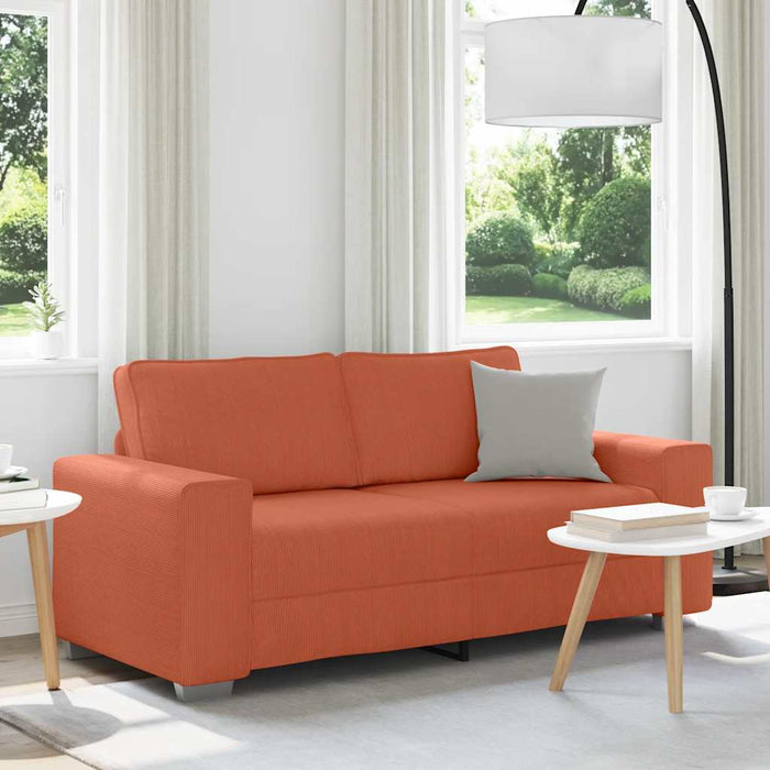 Canapea extensibilă cu două locuri, roșu portocaliu, 180x77x82 cm, material catifea reiată - WALTI WALTI
