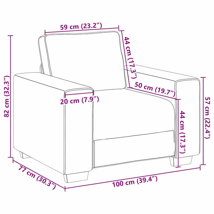 Canapea Bej 100 x 77 x 82 cm Material textil din in - WALTI WALTI