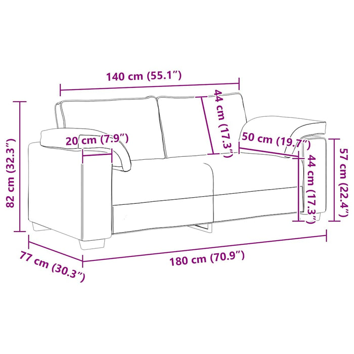 Canapea 140cm Gri deschis țesătură - WALTI WALTI