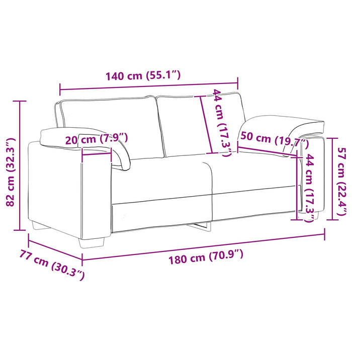 Canapea 140cm Gri închis țesătură - WALTI WALTI