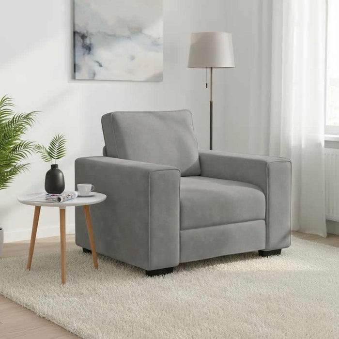 Canapea scaun gri deschis 100x77x82 cm catifea WALTI