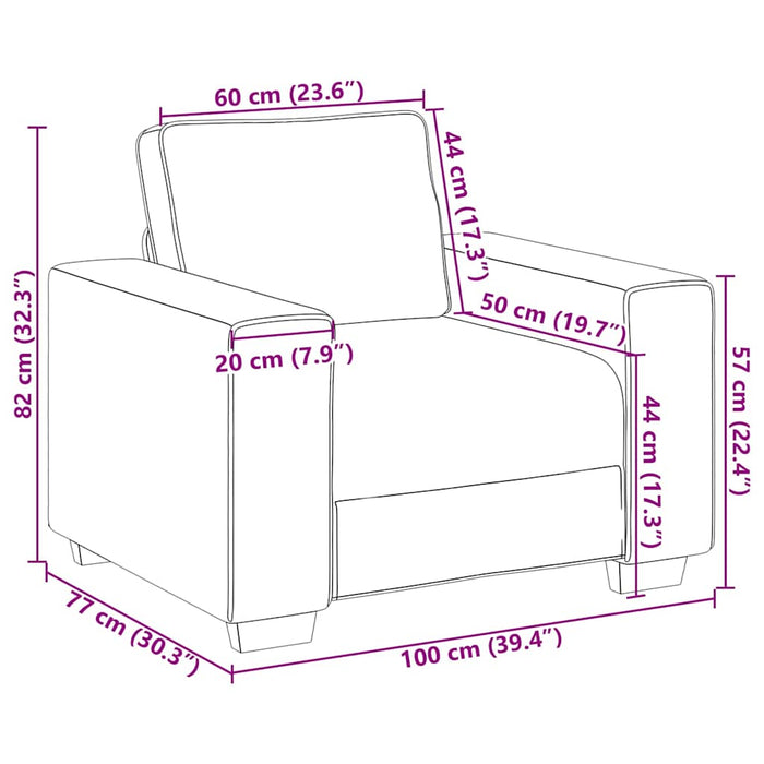 Canapea scaun gri închis 100x77x82 cm catifea WALTI