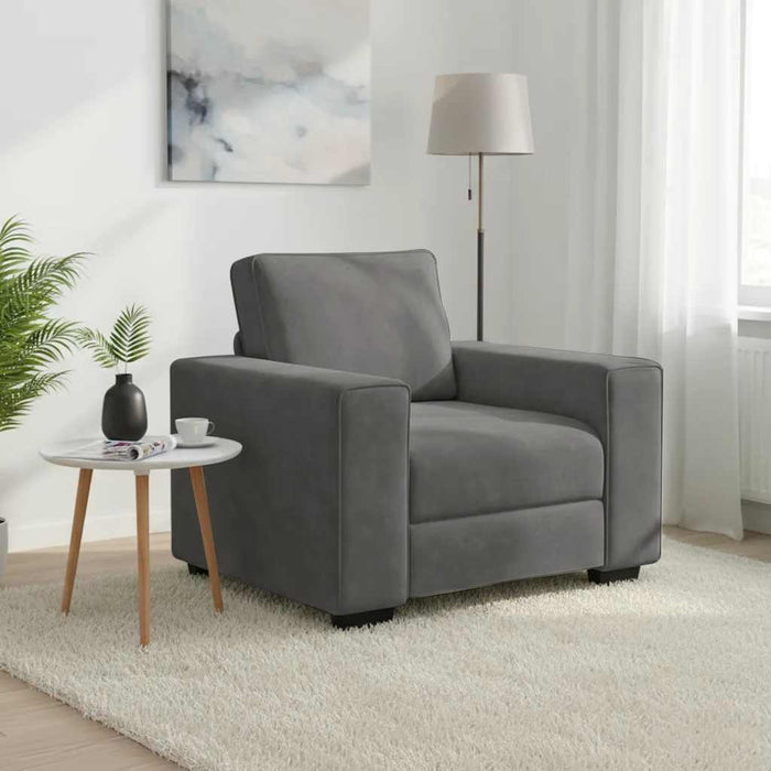 Canapea scaun gri închis 100x77x82 cm catifea WALTI