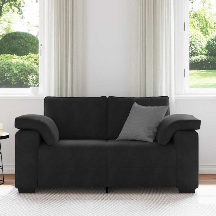 Canapea loveseat neagră 160x77x82 cm catifea WALTI