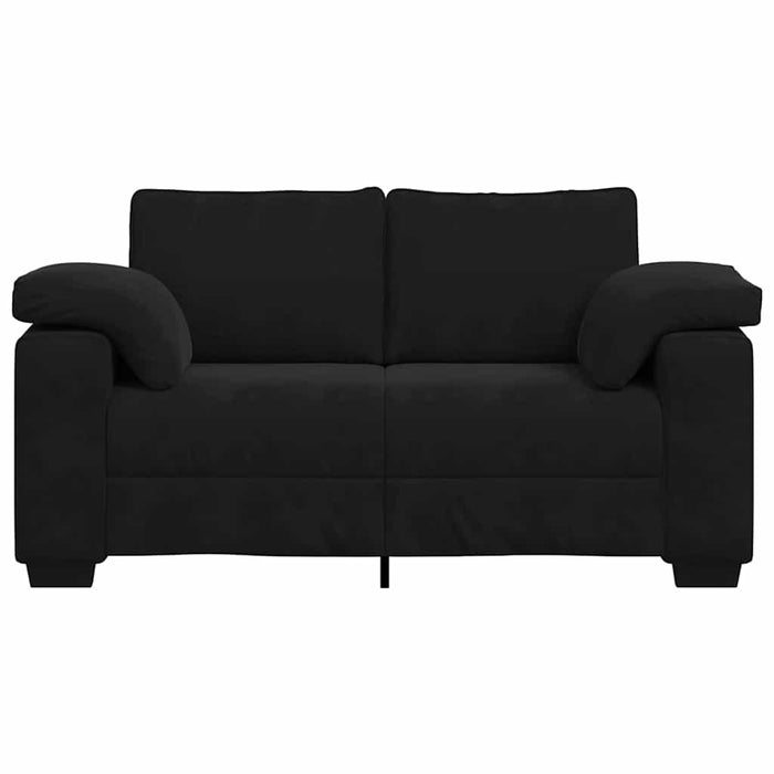 Canapea loveseat neagră 160x77x82 cm catifea WALTI