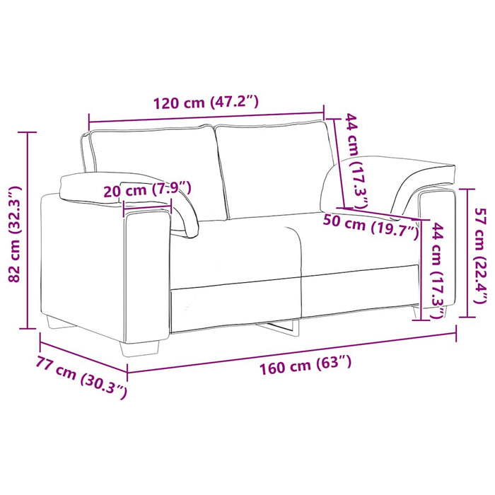 Canapea loveseat neagră 160x77x82 cm catifea WALTI