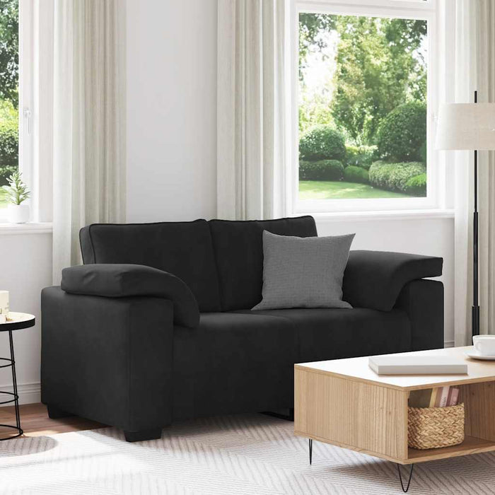Canapea loveseat neagră 160x77x82 cm catifea WALTI