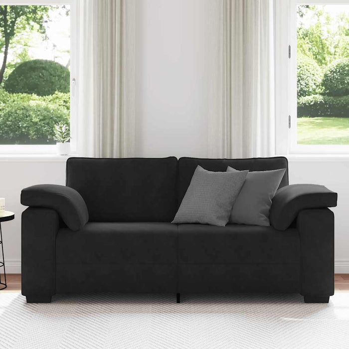 Canapea loveseat neagră 180x77x82 cm catifea WALTI