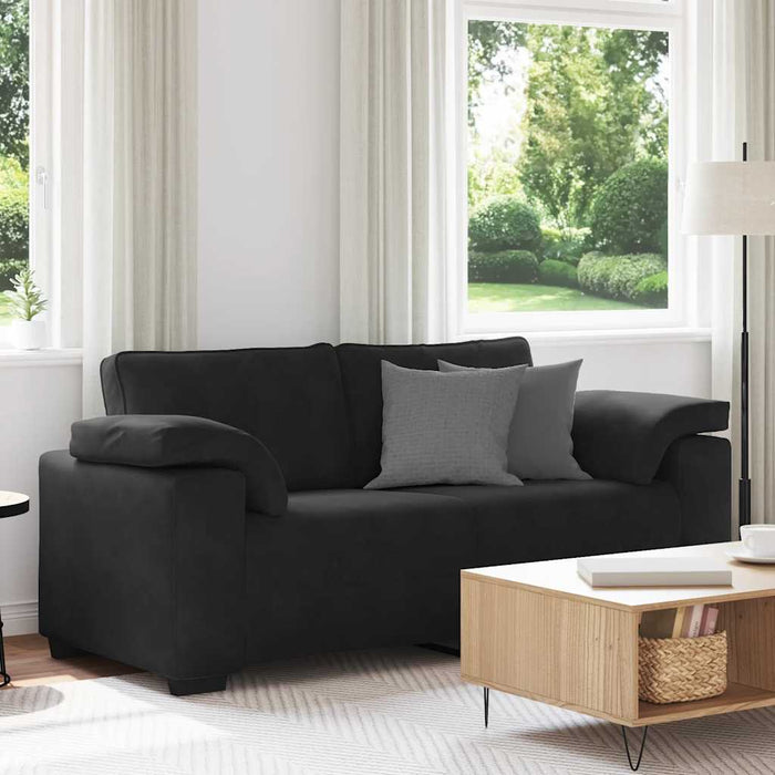 Canapea loveseat neagră 180x77x82 cm catifea WALTI