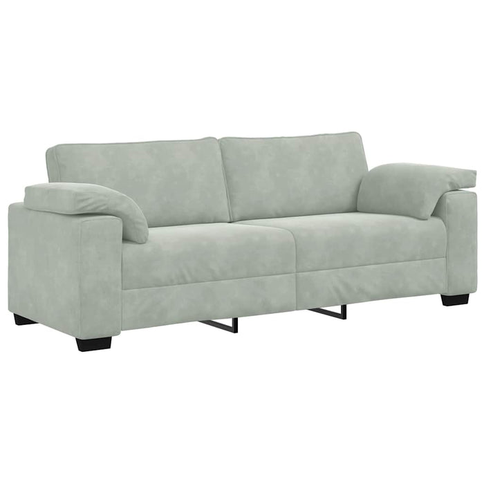 Canapea cu 3 locuri gri deschis 220x77x82 cm catifea WALTI