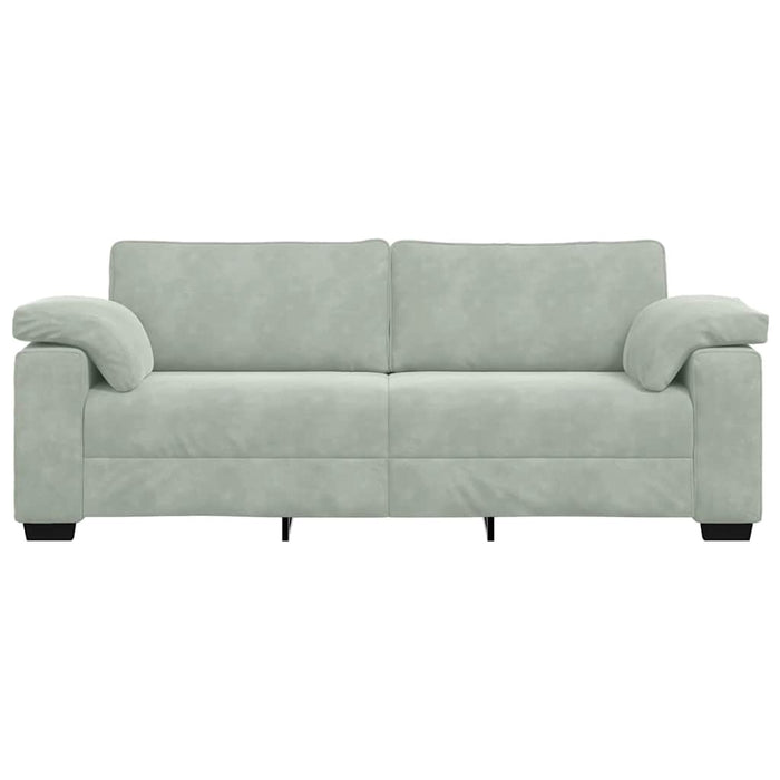 Canapea cu 3 locuri gri deschis 220x77x82 cm catifea WALTI