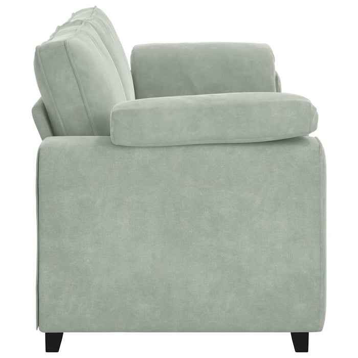 Canapea cu 3 locuri gri deschis 220x77x82 cm catifea WALTI