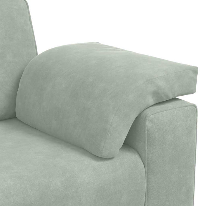 Canapea cu 3 locuri gri deschis 220x77x82 cm catifea WALTI