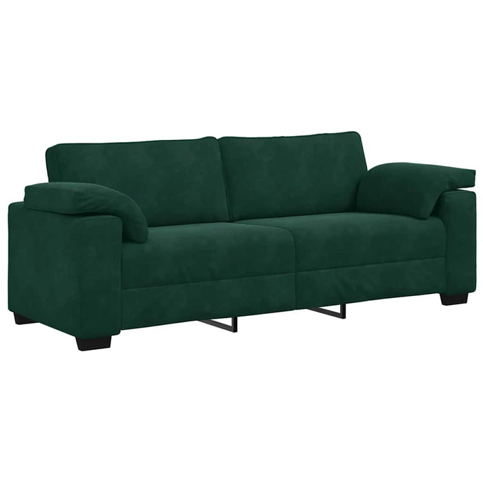 Canapea cu 3 locuri, verde închis, 220x77x82 cm, catifea - WALTI WALTI