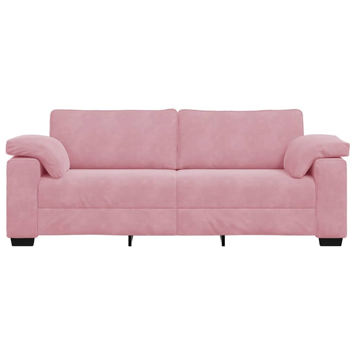 Canapea cu 3 locuri, roz, 220x77x82 cm, catifea - WALTI WALTI