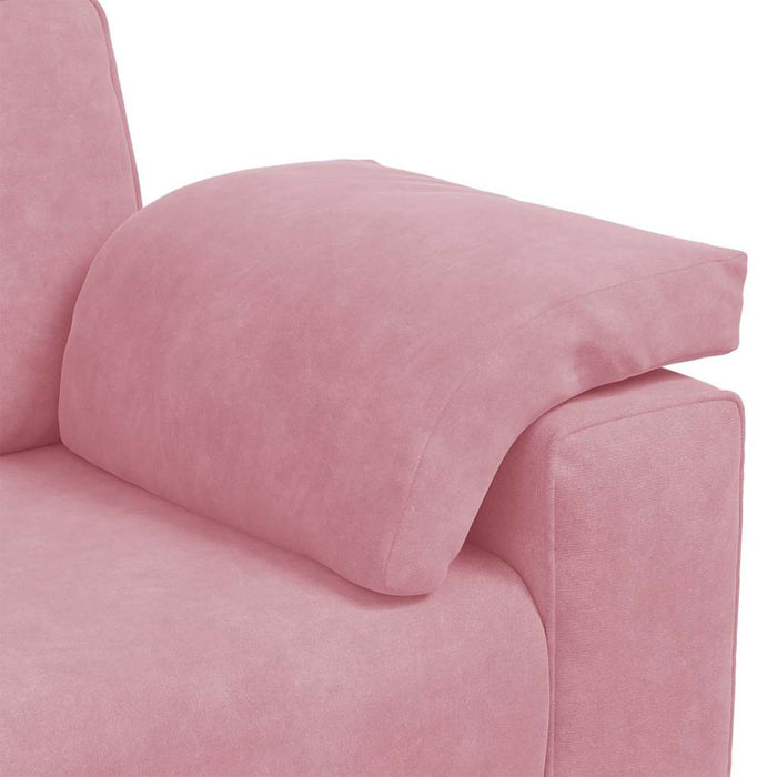 Canapea cu 3 locuri, roz, 220x77x82 cm, catifea - WALTI WALTI