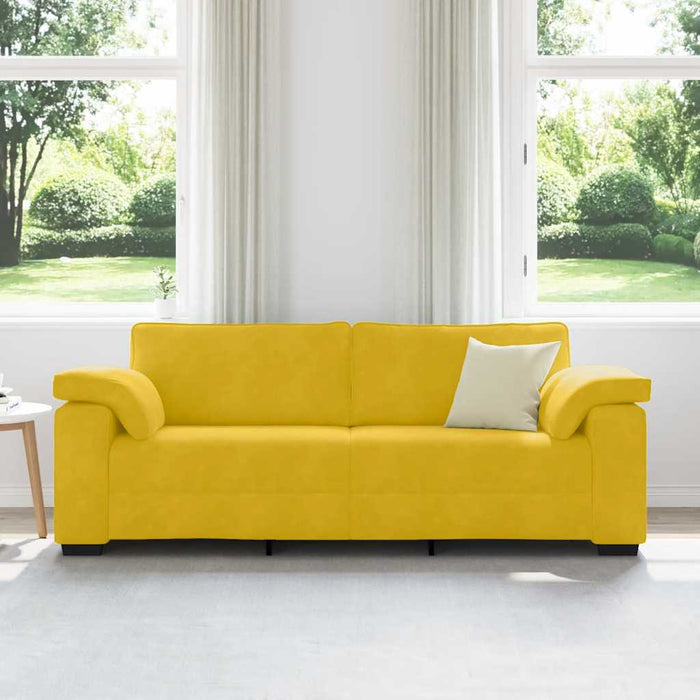 Canapea cu 3 locuri, galbenă, 220x77x82 cm, catifea - WALTI WALTI