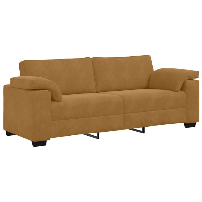 Canapea cu 3 locuri, maro, 220x77x82 cm, catifea - WALTI WALTI