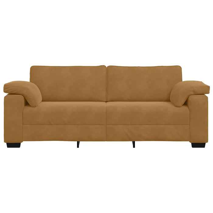 Canapea cu 3 locuri, maro, 220x77x82 cm, catifea - WALTI WALTI
