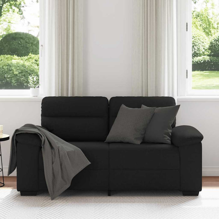 Canapea cu 2 locuri, neagră, 160x81x84 cm, material textil WALTI